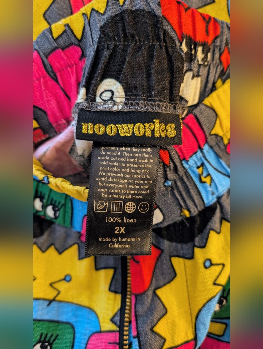 Nooworks Burger Babie Catalina Linen Pants 2X - Picture 6 of 7